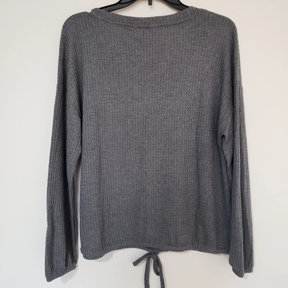 Lauren Conrad LC Metallic Tie Waist Top